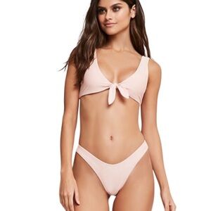 NWT Zanful Lite Pink Halter Tye Fashion Bikini Swim Suit